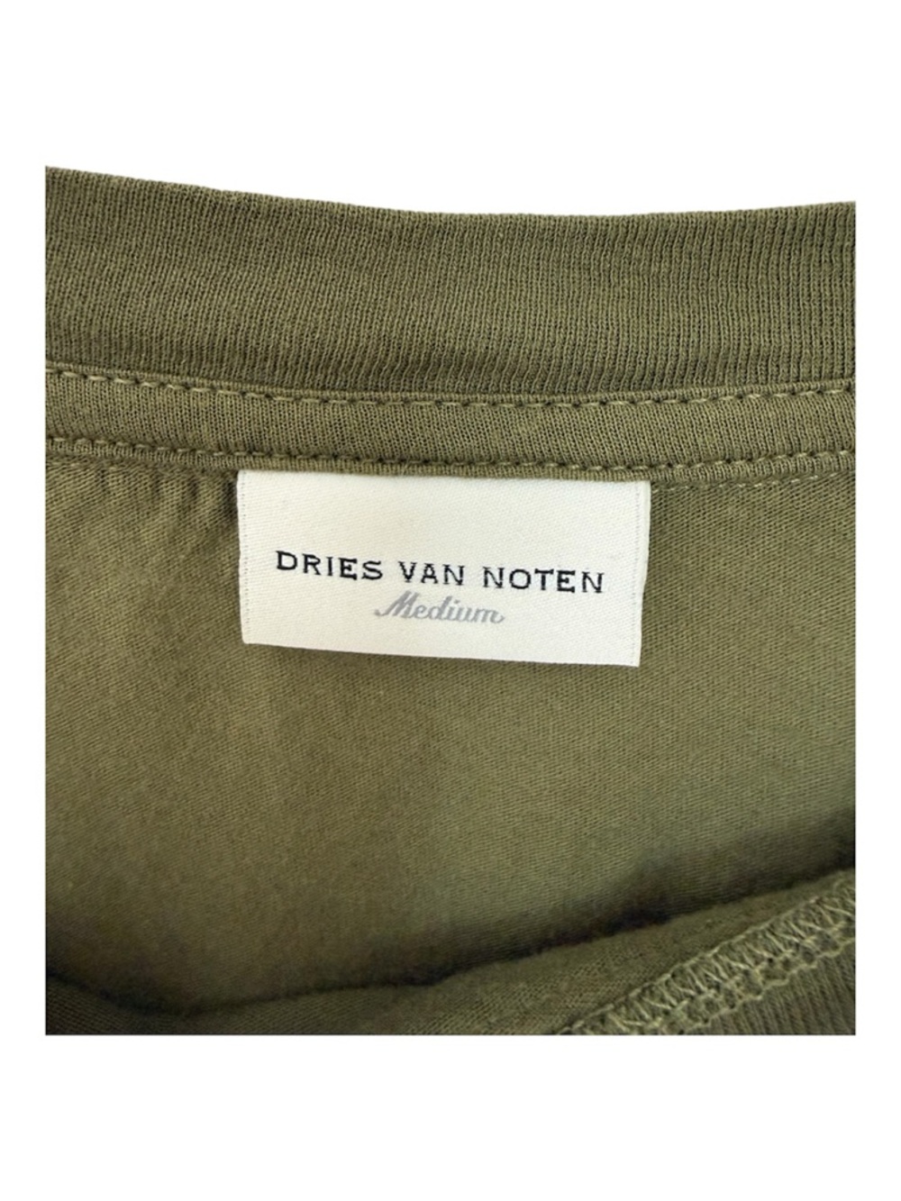 Dries van Noten Olive Ruffle-Trim Short Sleeve Top - Picture 3 of 4